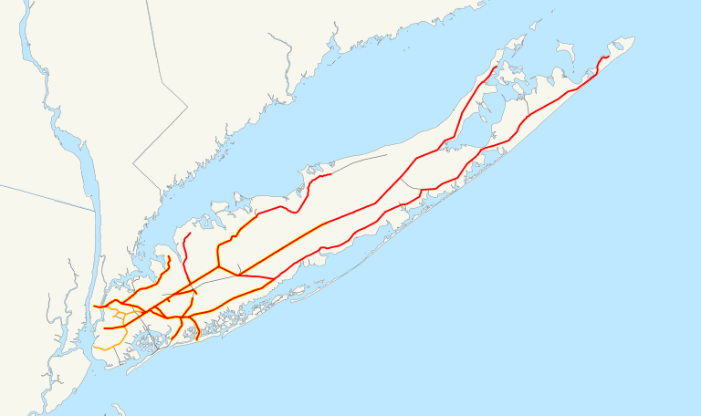 LIRR Map of Long Island