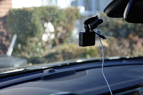 Photo of dashcam in a car
